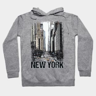 New York City Streets Vintage Travel Poster Series grunge edition 01 Hoodie